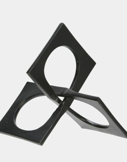 Metal 9" Linked Square Decor, Black