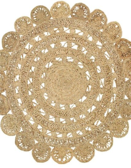 alfombra circular calada en color arena