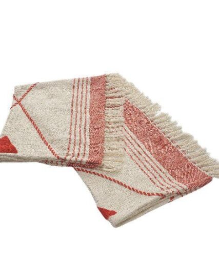THROW rojo y beige