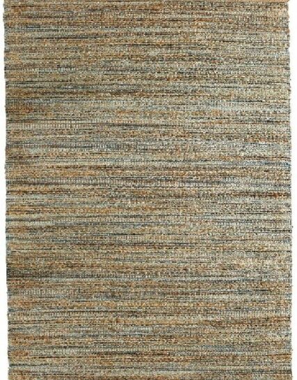 alfombra rectangular jaspeada en tonos arena, gris y rojo