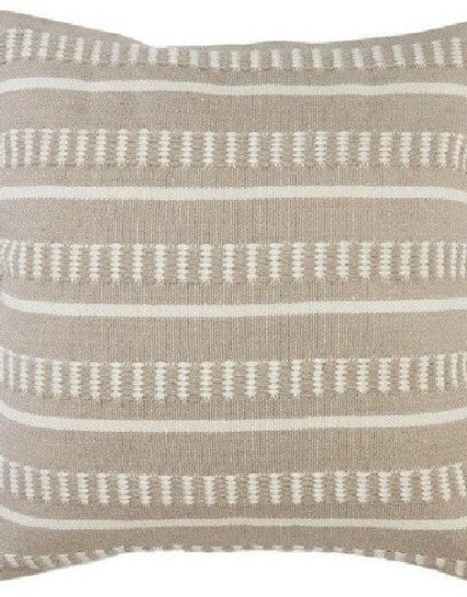cojin con patron a rayas en beige y arena