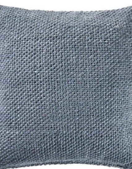 cojin jaspeado en gris y azul marino