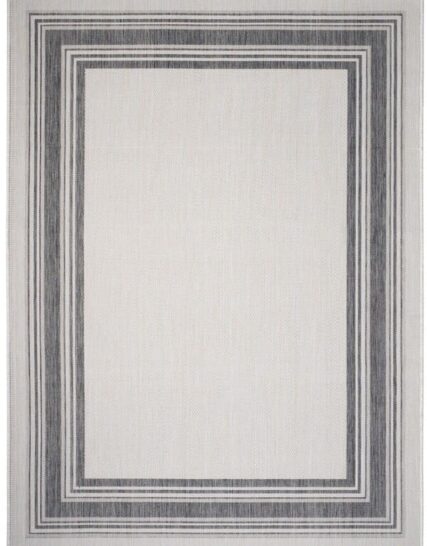 alfombra rectangular en gris y beige