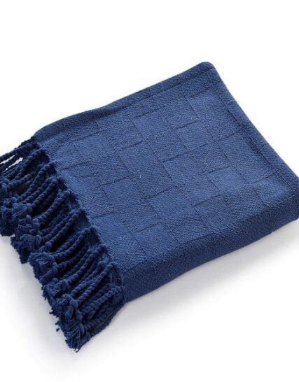 THROW texturizado a cuadros azul marino