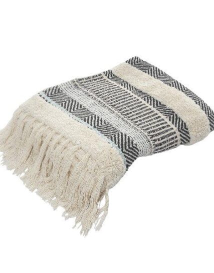 THROW a rayas beige y gris