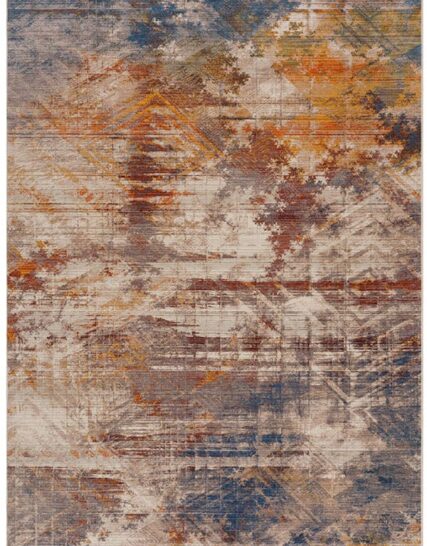 alfombra rectangular en tonos multicolor