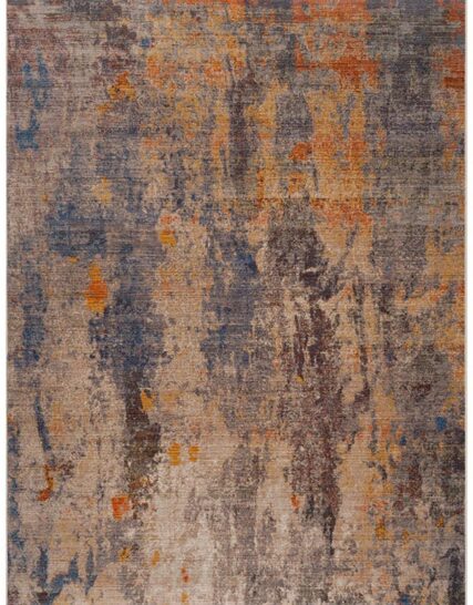 alfombra rectangular con patron multicolor