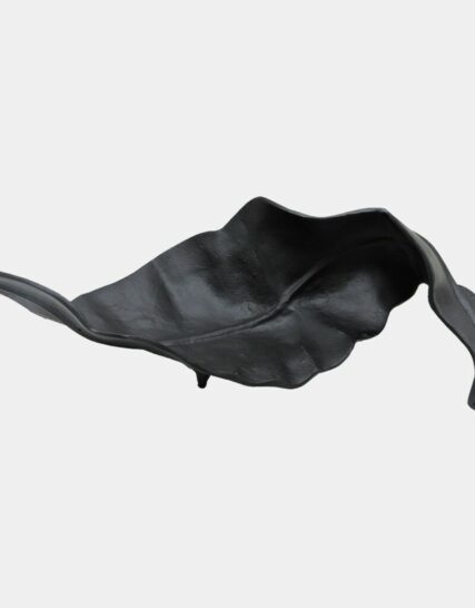 Metal 22" Curled Leaf, Black