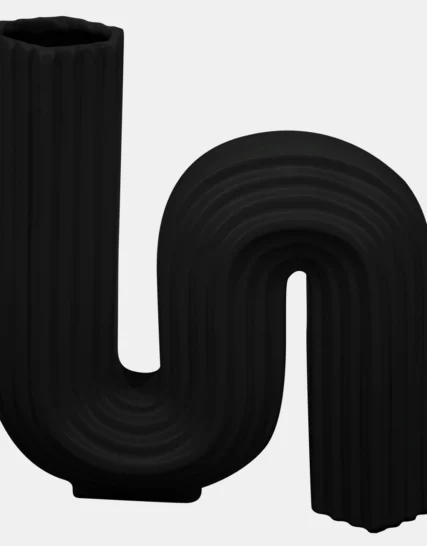 Cer, 11"H Loopy Vase, Black