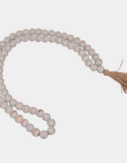 Wood, 24" Bead Garland, Antique Gray