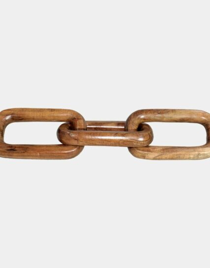 Wood, 17" Square Links Chain, Brown