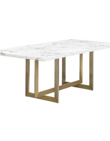 Mesa De Comedor Marble Pail White