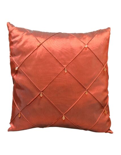 Cojin Seda Rombos Rojo