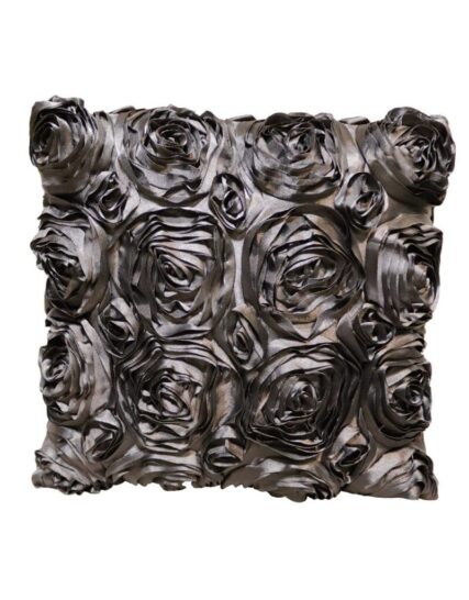 Cojin Rosas en Seda - Gris