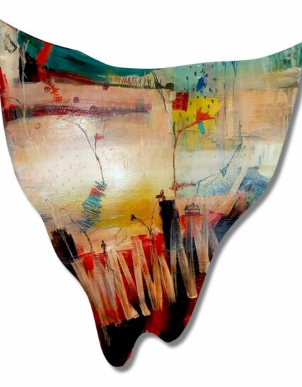 cuadro abstracto forma irregular multicolor