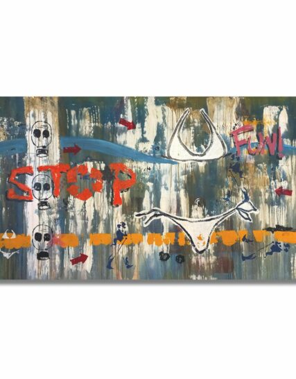 cuadro rectangular pop art multicolor