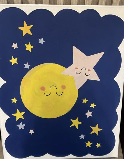 Cuadro Luna y Estrellas