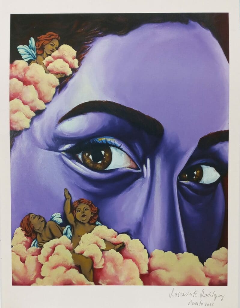 cuadro surrealista rectangular mujer