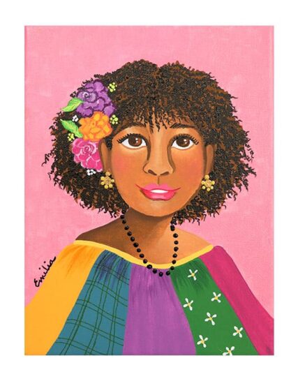 CUADRO MUJER CON FLORES