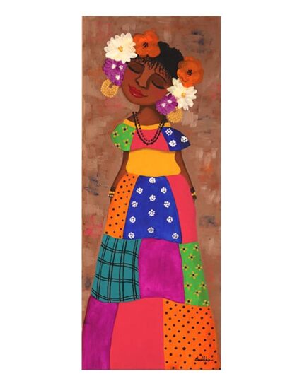 CUADRO MUJER VESTIDO COLORES