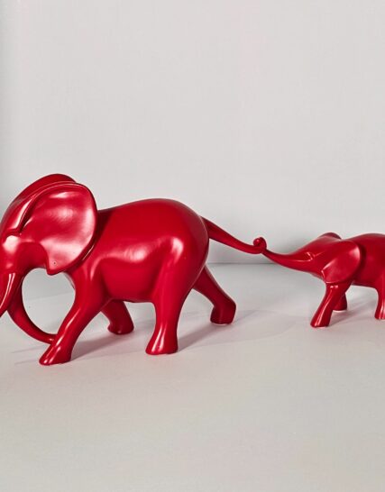 Mother and son elephants