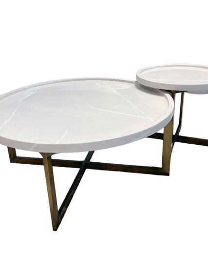 Mesas Masumi de Centro: Mesas de centro de mármol y titanio