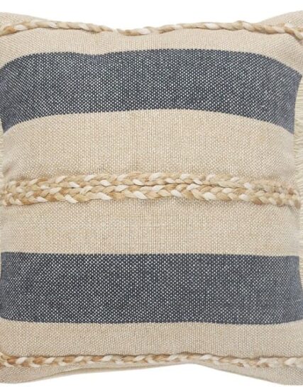 PILLOWS LR07639 NATURAL NAVY 20`` X 20``