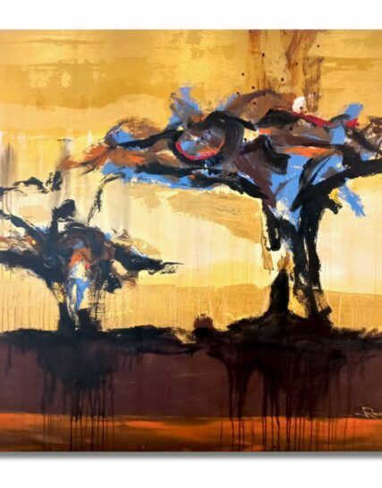 cuadro abstracto tonos tierra