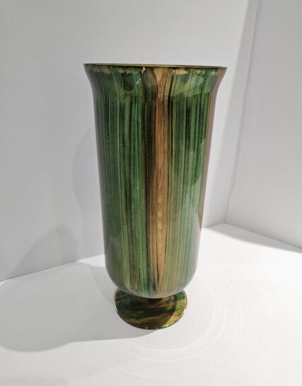 Florero de Vidrio Verde Matizado Bronce Vaso