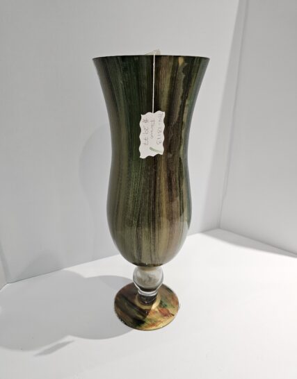 Florero de Vidrio Verde Matizado Bronce Copa