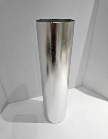 Florero Cilindro Alto Plateado