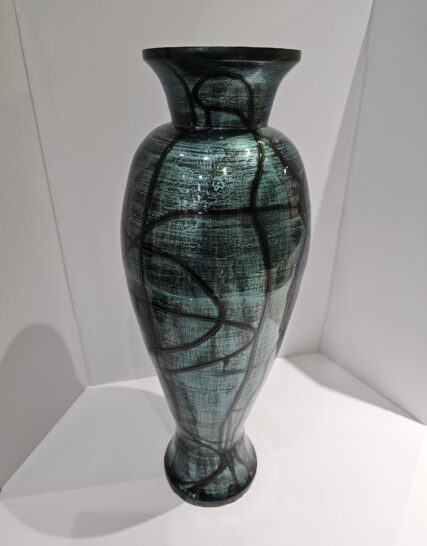 Florero Grande Base Negro Matizado Aqua