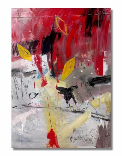 cuadro rectangular abstracto rojo