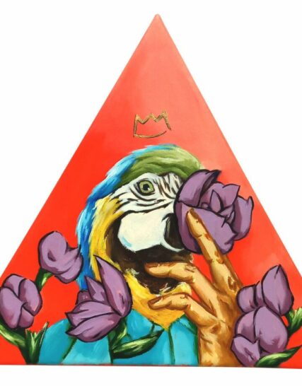 cuadro forma triangular guacamaya