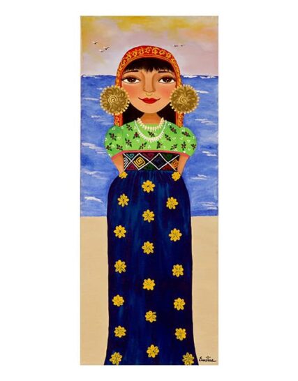 CUADRO MUJER FRENTE AL MAR