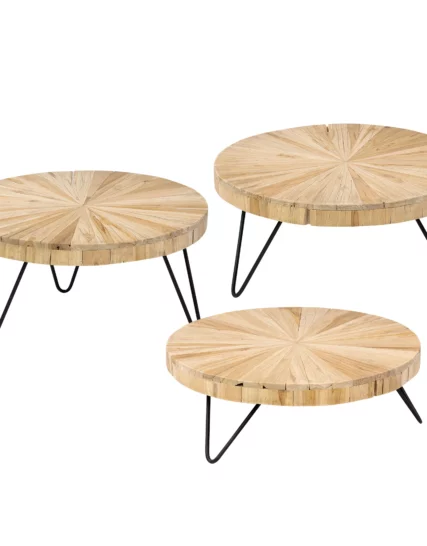 Juego de Bandejas Radiales Teca: Set de bandejas de madera teca