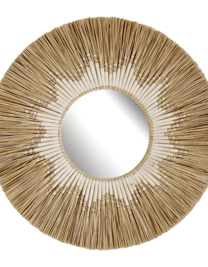 Espejo Sadira Sea Grass: Diseño natural tejido a mano con estampado de estrellas para un estilo costero moderno