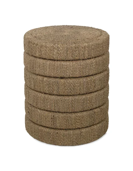 Mesa Lateral Junco: Mesa redonda rústica y bohemia